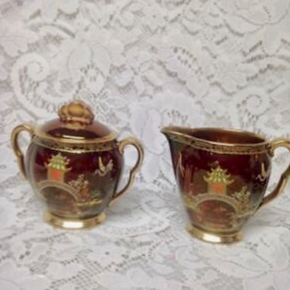 Vintage, Carlton Ware, Variant Polychrome Willow, 13pc Tea Set for 4 - Picture 4 of 8